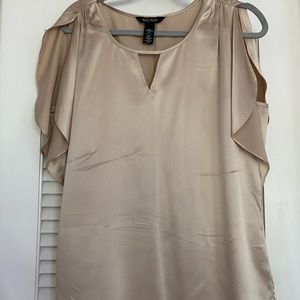 Champagne stretch silk tank